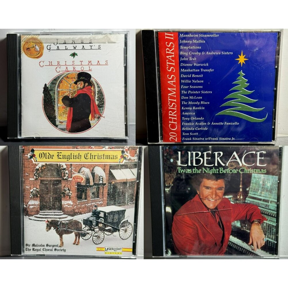 Christmas CDs Set Of 4 Liberace Olde English Christmas Xmas Stars II Xmas Carol